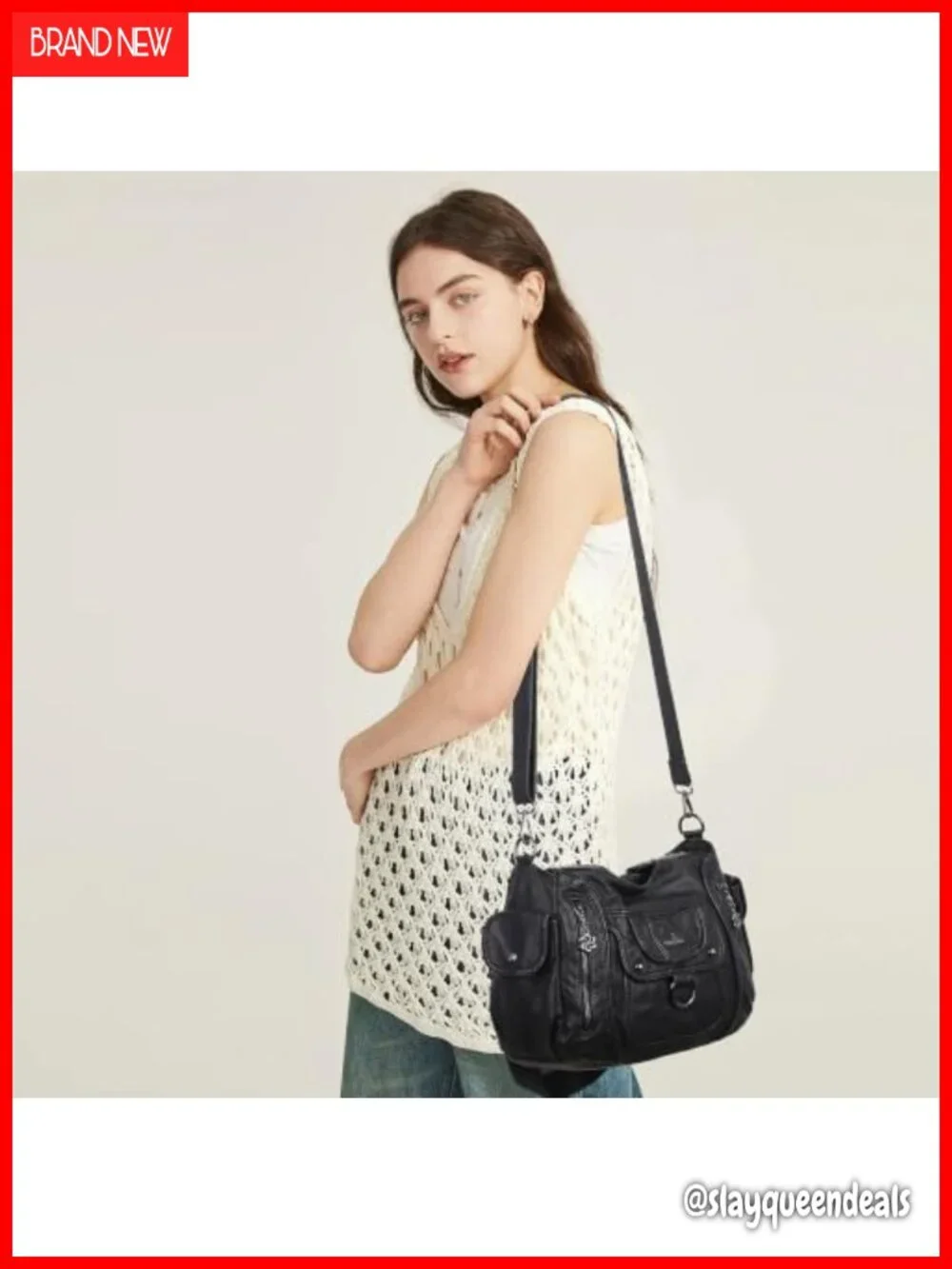 Vegan Leather Hobo Bag Women's Shoulder Purse with Adjustable Strap